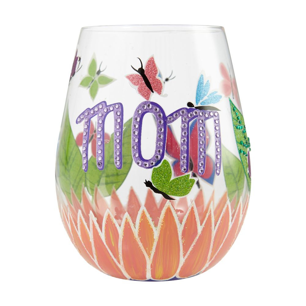 Lolita Mom You Helped Me Fly Stemless Wine Glass