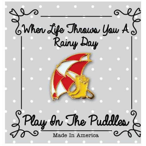 Thoughtful Little Angels Just 4 Fun Umbrella and Rain Boots Enamel Pin