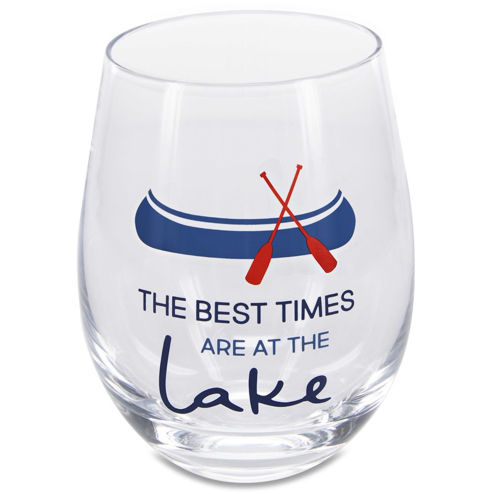 Pavilion Gift The Best Times Are At The Lake Stemless Wine Glass