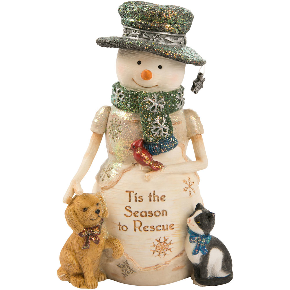 Pavilion Gift The Birchhearts Rescue - 5" Snowman with Puppy and Kitty
