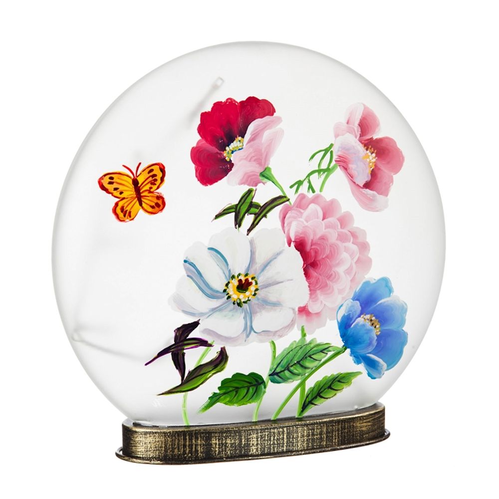 Cypress Home Vivid Bouquet LED Glass Disc