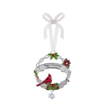 Ganz Christmas Cardinal Ornament - Merry Christmas Grandma