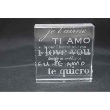 Seagull Studios I Love You Crystal Plaque