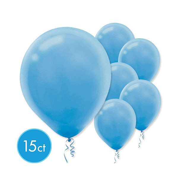 Amscan Powder Blue Solid Color Latex 12" Balloons - 15 Count