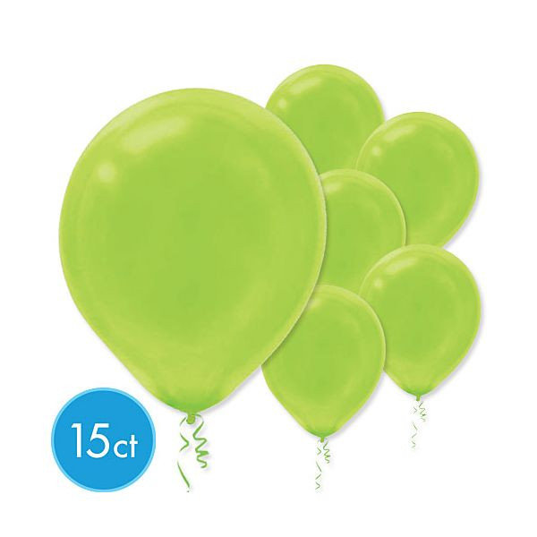Amscan Kiwi Solid Color Latex 12" Balloons - 15 Count
