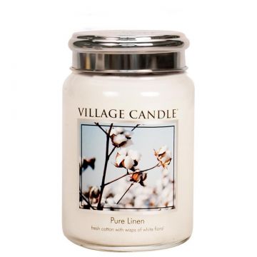 Village Candle Pure Linen - Large Metal Lid Apothecary Candle