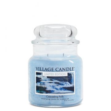 Village Candle Cascading Falls - Medium Glass Lid Apothecary Candle