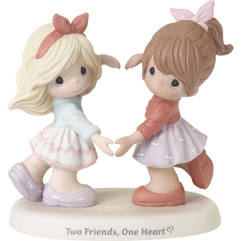 Precious Moments Two Friends One Heart - Girls Making Heart With Hands