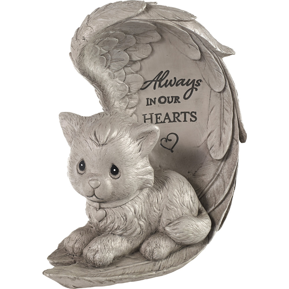 Precious Moments Always In Our Hearts - Cat Memorial Garden Stone