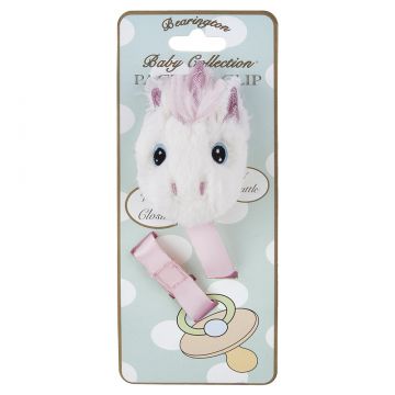 Bearington Baby Dreamer Unicorn Pacifier Holder with Leash and Clip