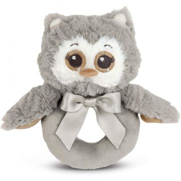 Bearington Lil' Owlie Gray Owl Ring Rattle