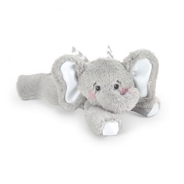 Bearington Baby Spout Plush Stuffed Animal Gray Elephant with Rattle