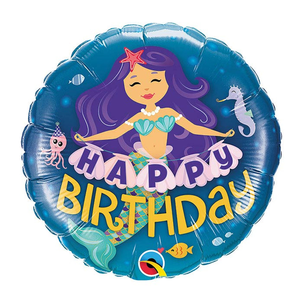 burton+BURTON 18" Happy Birthday Mermaid Balloon