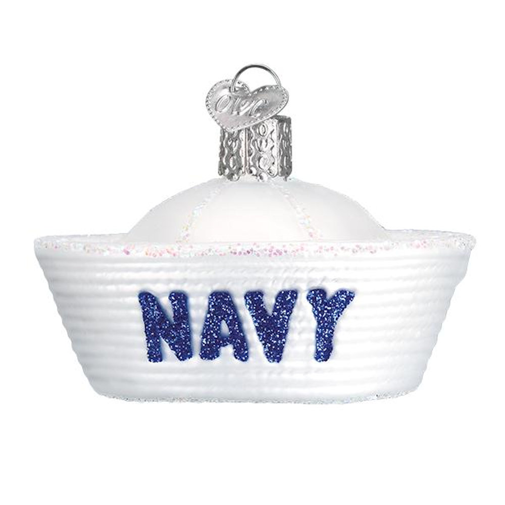 Old World Christmas Navy Cap Glass Ornament