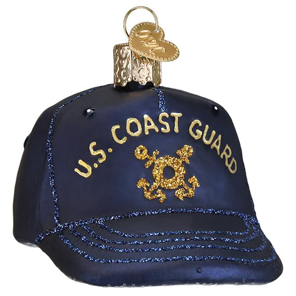Old World Christmas Coast Guard Cap Glass Ornament