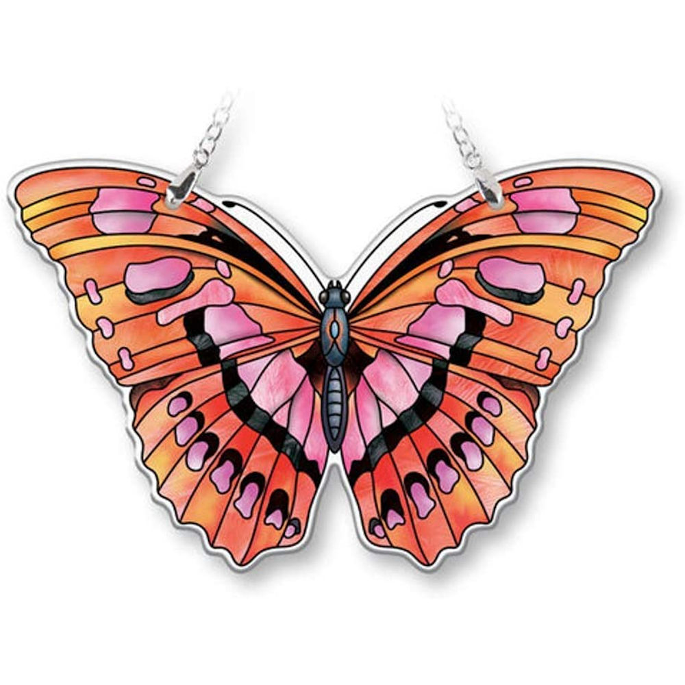 Amia Garden Jewels Water Cut Ruby Butterfly Medium Suncatcher