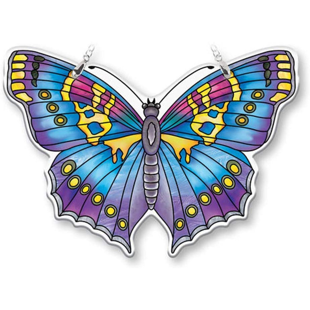 Amia Garden Jewels Water Cut Sapphire Butterfly Medium Suncatcher