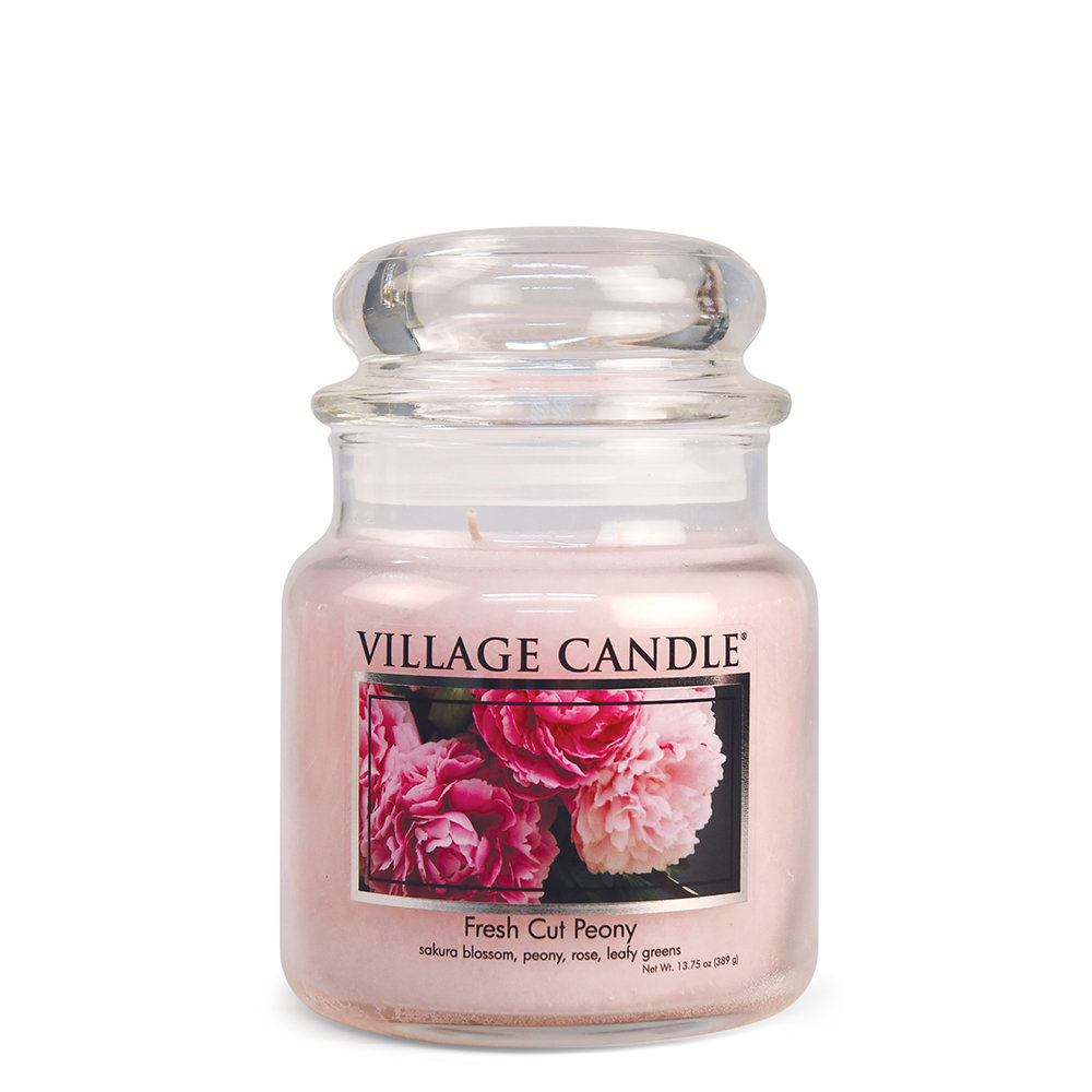 Village Candle Fresh Cut Peony - Medium Apothecary Candle