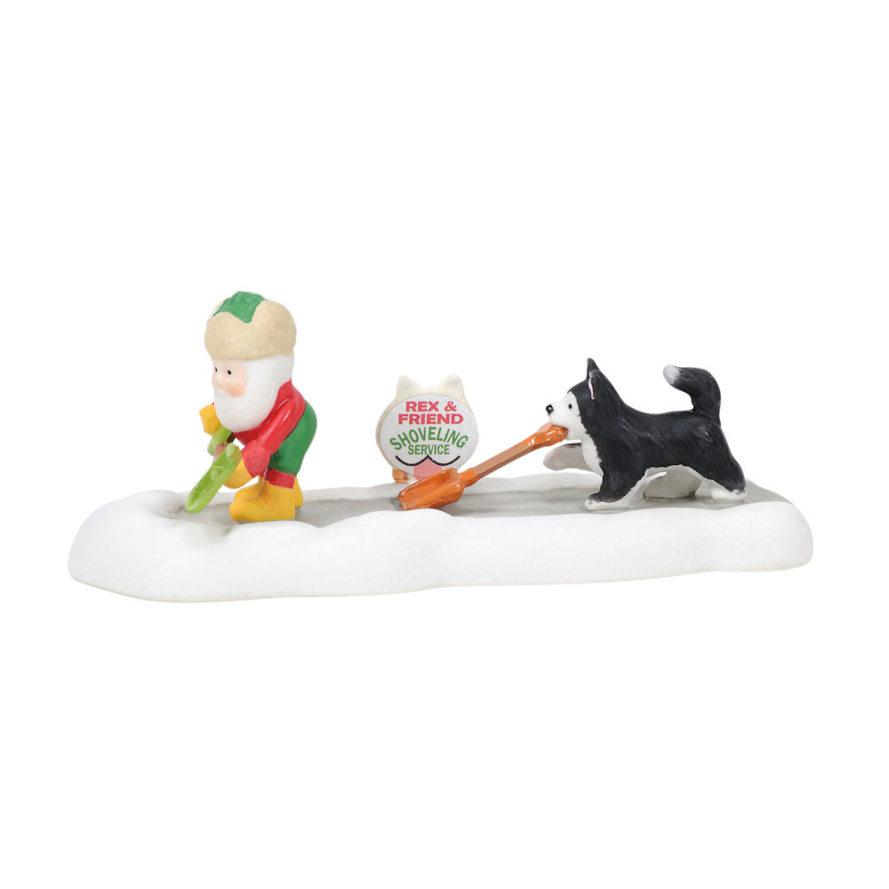 Department 56 North Pole Series Shoveling Budding For Hire Accessory