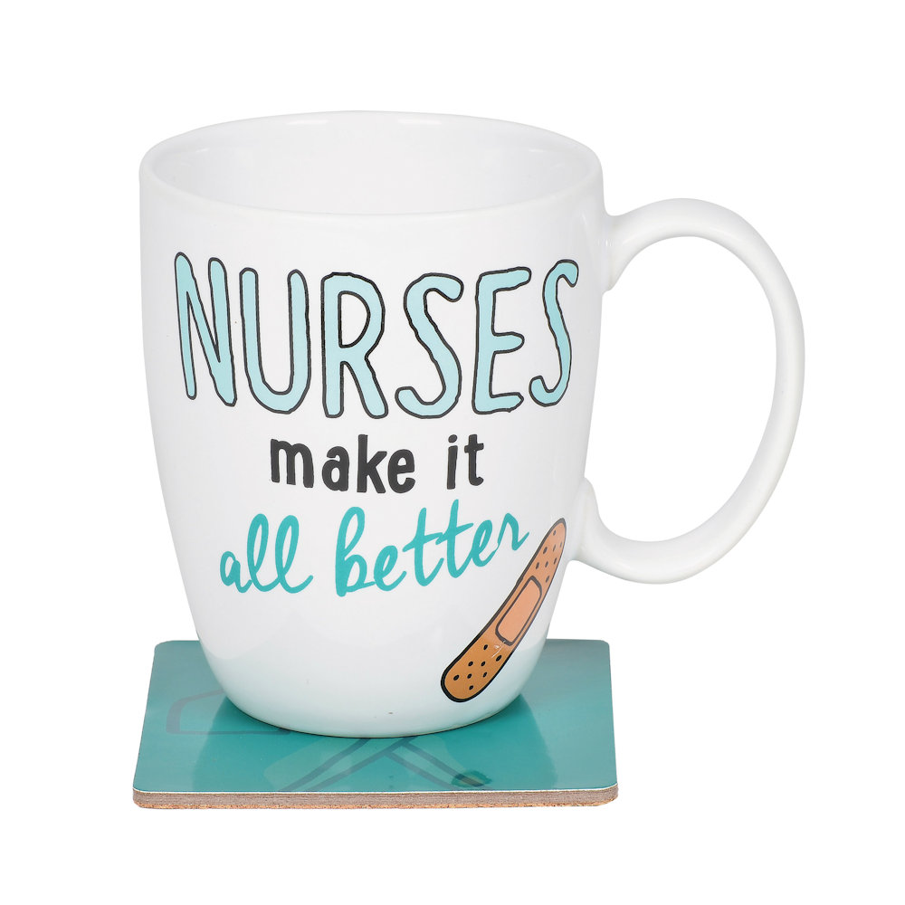 Our Name Is Mud Nurse Mug with Coaster Set