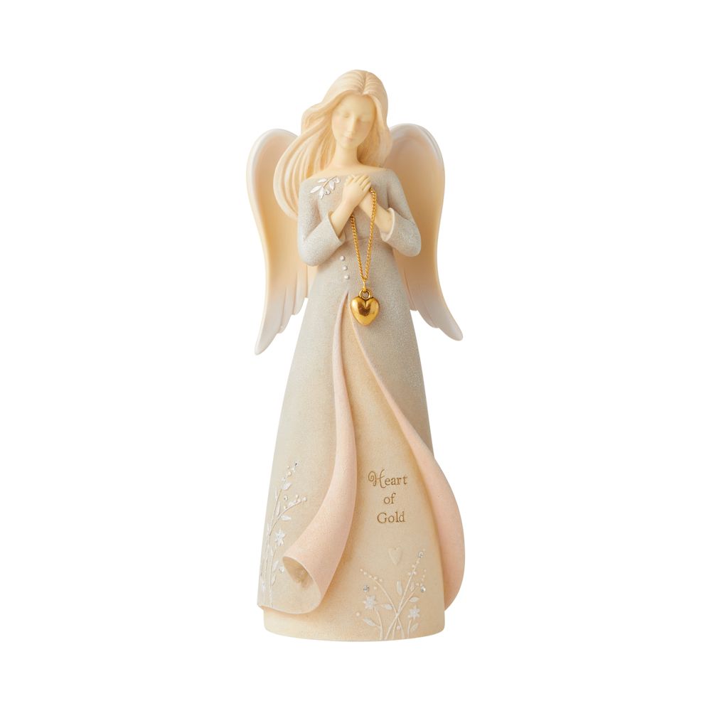 Foundations Heart of Gold Angel Figurine