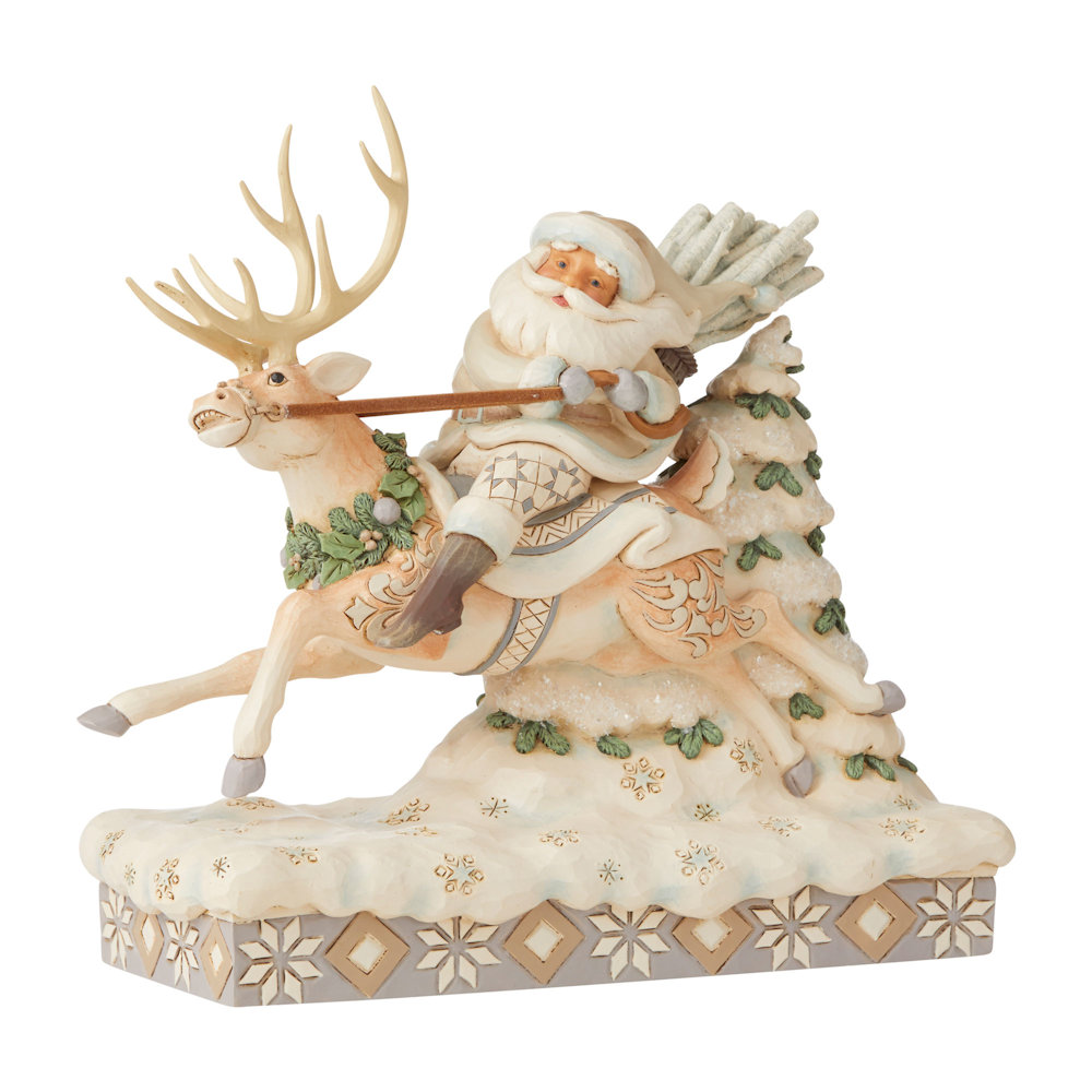 Heartwood Creek On Course For Christmas - Santa Riding Reindeer
