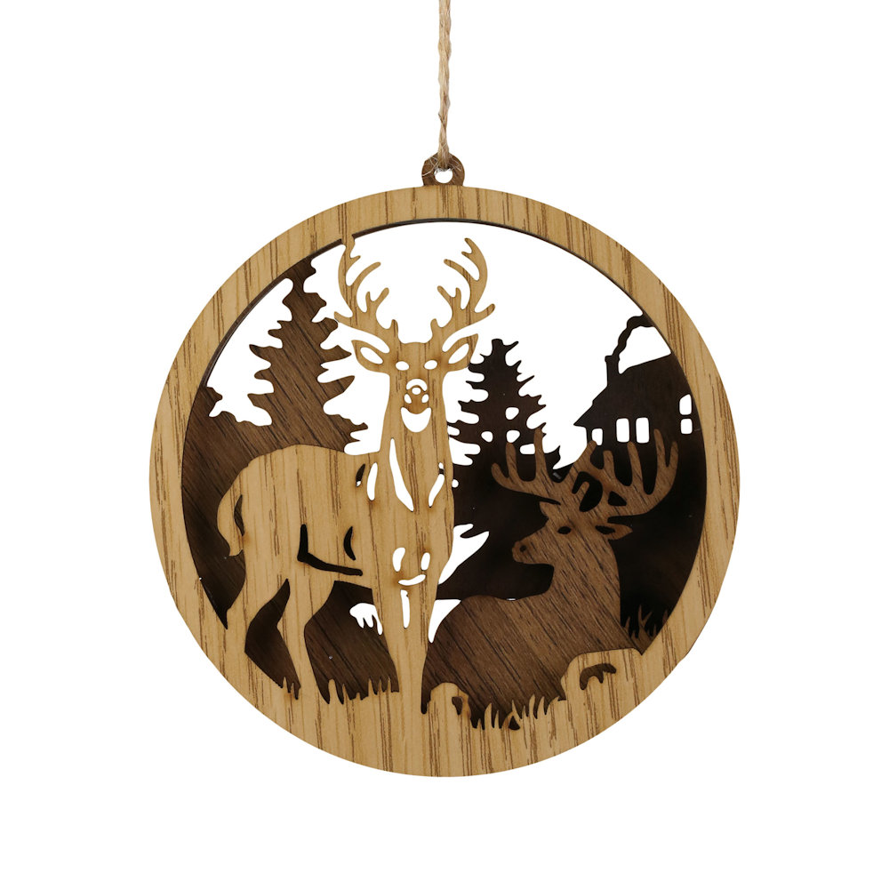 Flourish Circle Deer Ornament