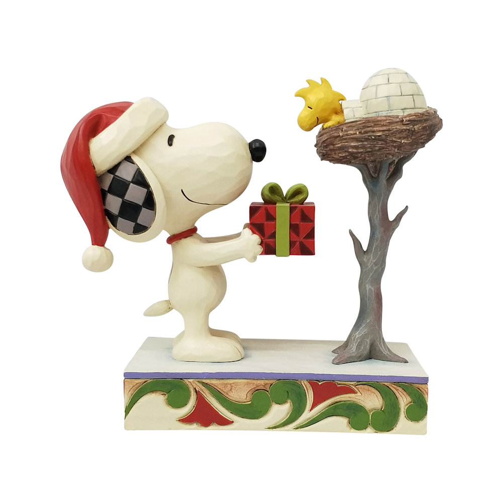 Heartwood Creek Peanuts A Snowy Gift - Snoopy and Woodstock Figurine