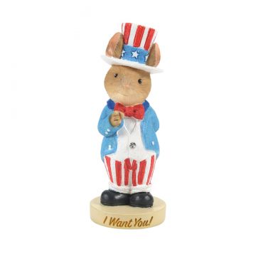 Tails with Heart Americana Uncle Sam Mouse Figurine