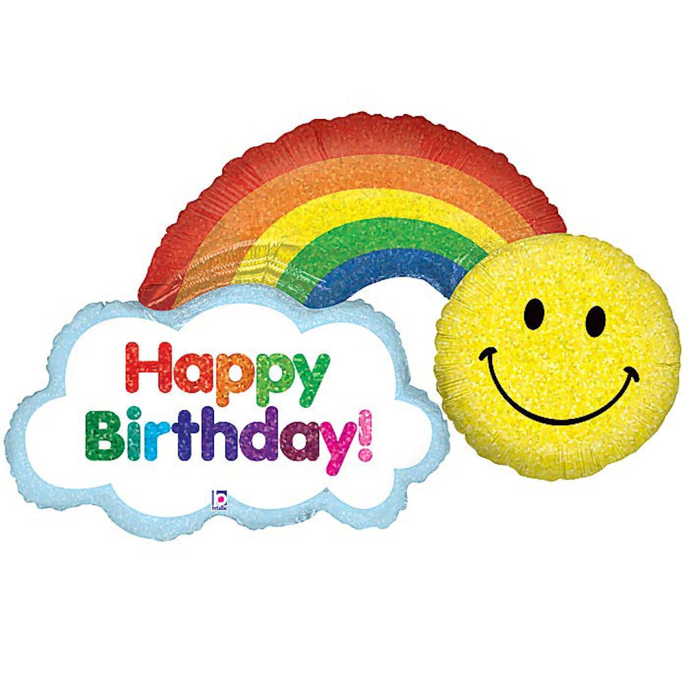 burton+BURTON 45" Happy Birthday Rainbow Foil Balloon