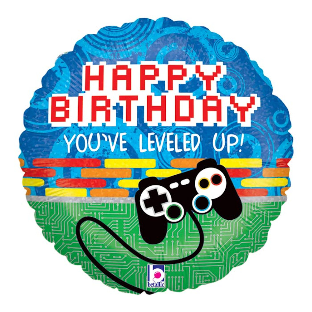 burton+BURTON 18" Happy Birthday Game Controller Balloon