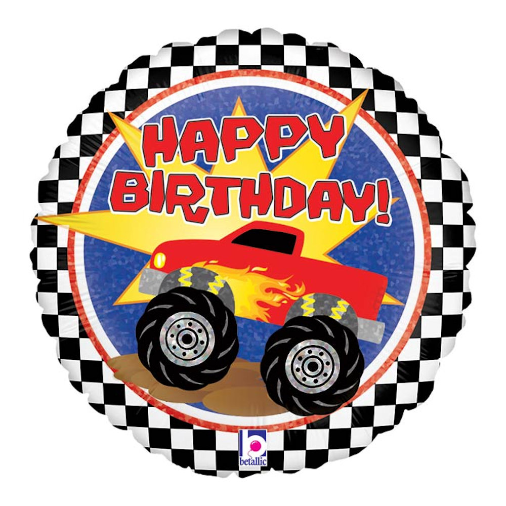 burton+BURTON 18" Happy Birthday Monster Truck Balloon