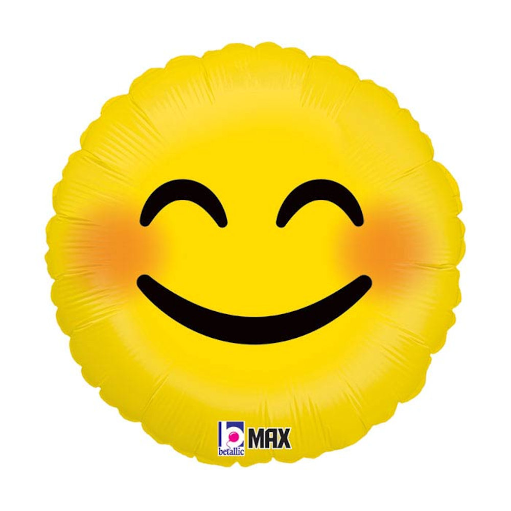 burton+BURTON 18" Smiley Blushing Emoji Foil Balloon