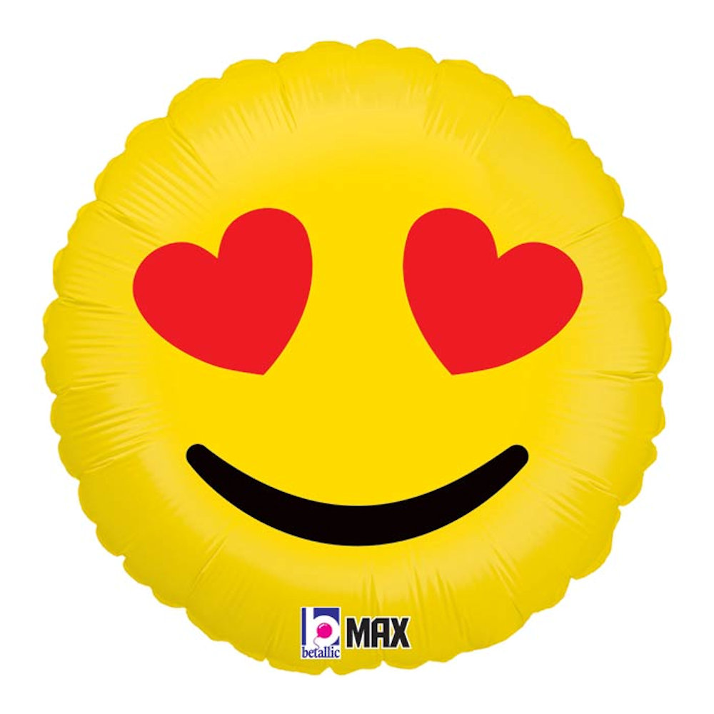 burton+BURTON 36" Luv Emoji Smiley Face Foil Balloon