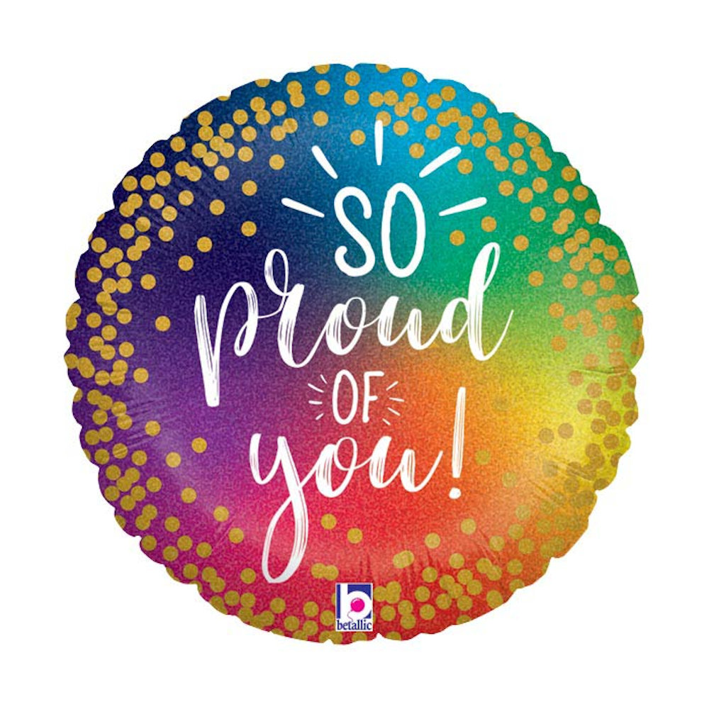 burton+BURTON 18" So Proud Rainbow Glitter Holographic Foil Balloon