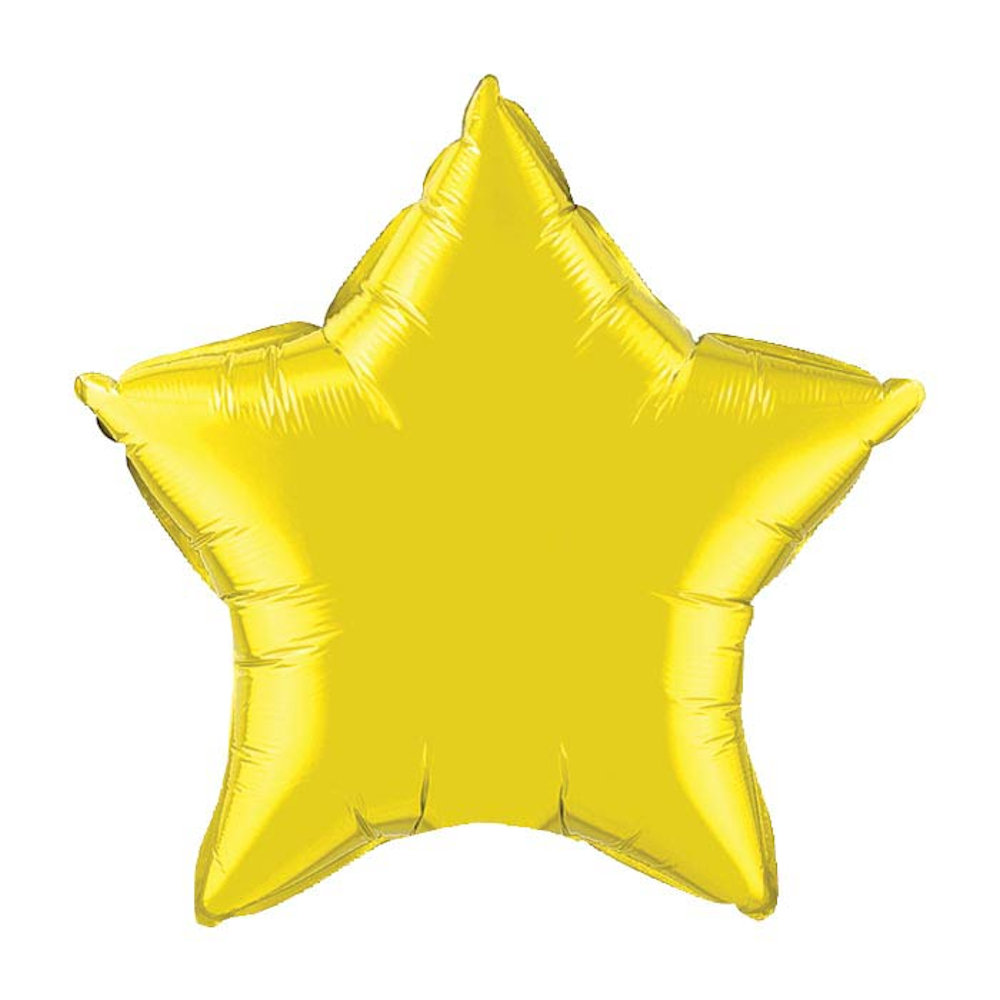 burton+BURTON 20" Solid Citrine Yellow Star Balloon