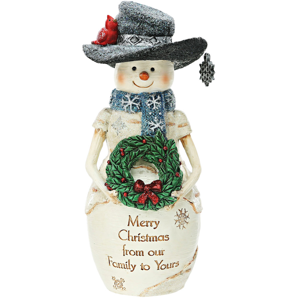 Pavilion Gift Christmas Family - 6" Snowman with Wreath Figurine