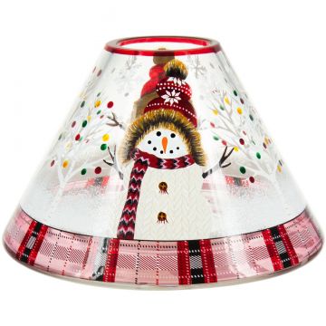 Pavilion Gift Plaid Snowman Large Candle Shade