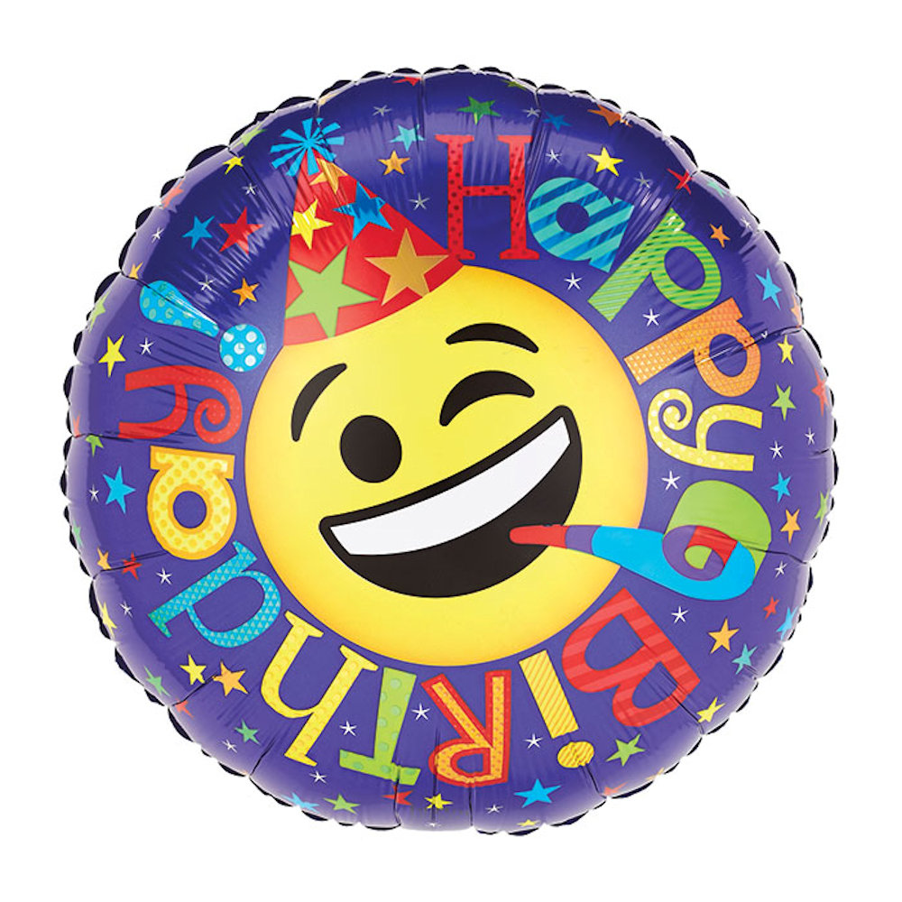 burton+BURTON 17" Happy Birthday Emoji Balloon
