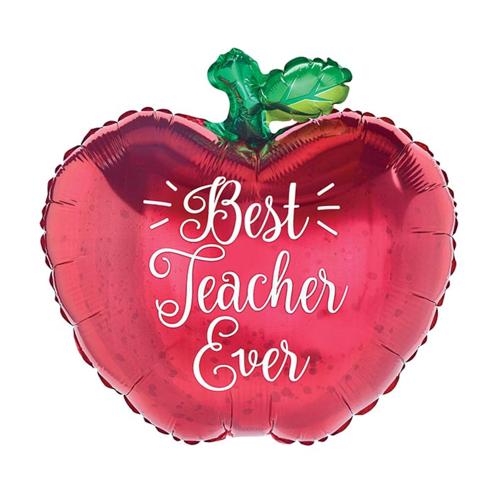 burton+BURTON 18" Best Teacher Ever Apple Balloon