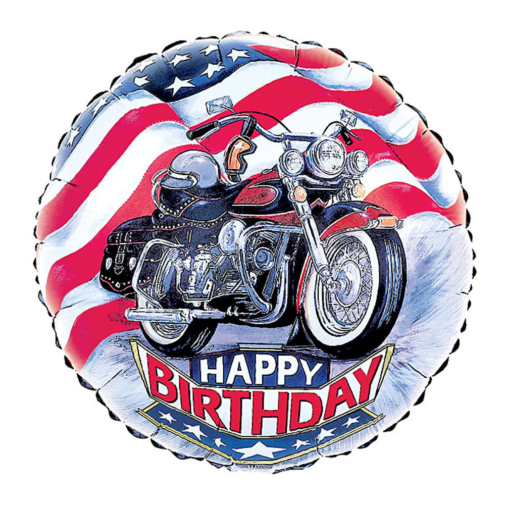 burton+BURTON 18" Happy Birthday Motorcycle Balloon