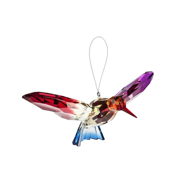 Ganz Crystal Expressions Red/White/Purple Rainbow Hummingbird Ornament