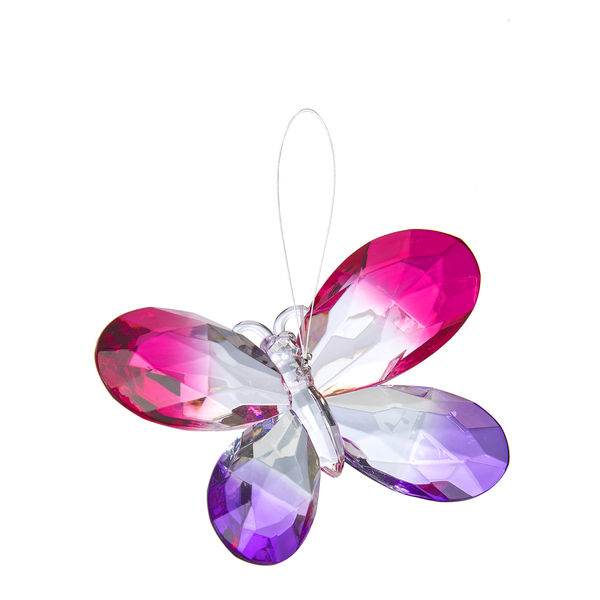 Ganz Colorful Butterfly Ornament - Fuchsia and Violet