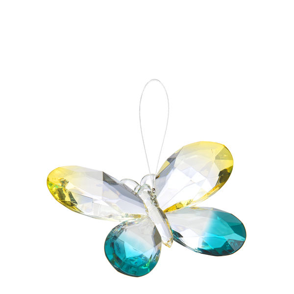 Ganz Colorful Butterfly Ornament - Light Yellow and Turquoise