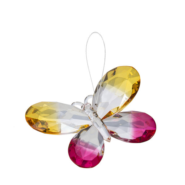 Ganz Colorful Butterfly Ornament - Yellow and Fuchsia
