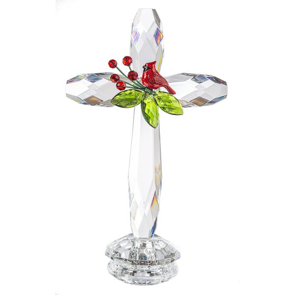 Ganz Crystal Expressions Cardinal Standing Cross Acrylic 7.5 Inches