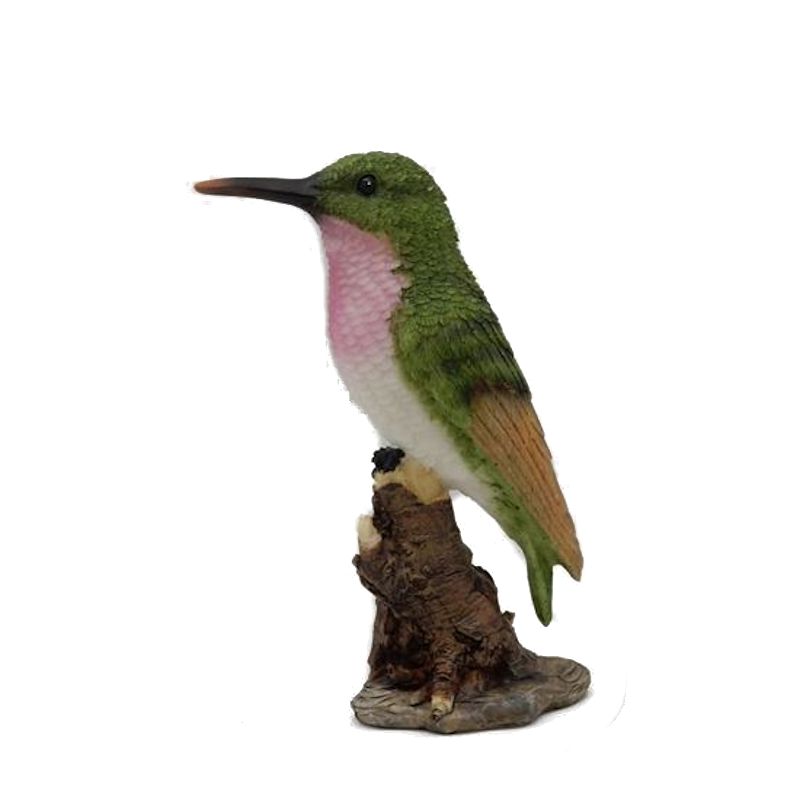 Green Pastures Hummingbird on Log Figurine