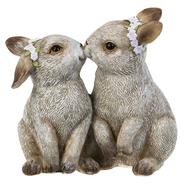 Ganz Gray Kissing Bunnies Figurine