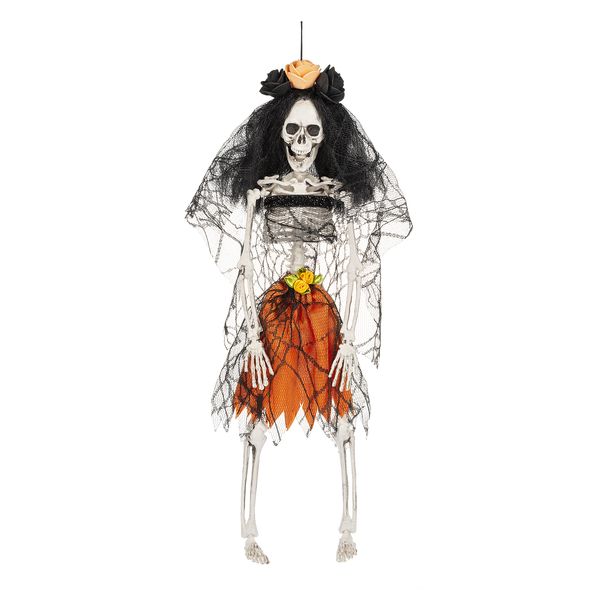 Ganz Costume Skeleton Ornament - Orange Skirt