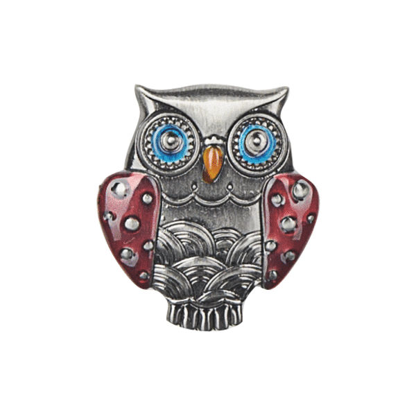 Ganz Lucky Little Owl Charm - Red Wings